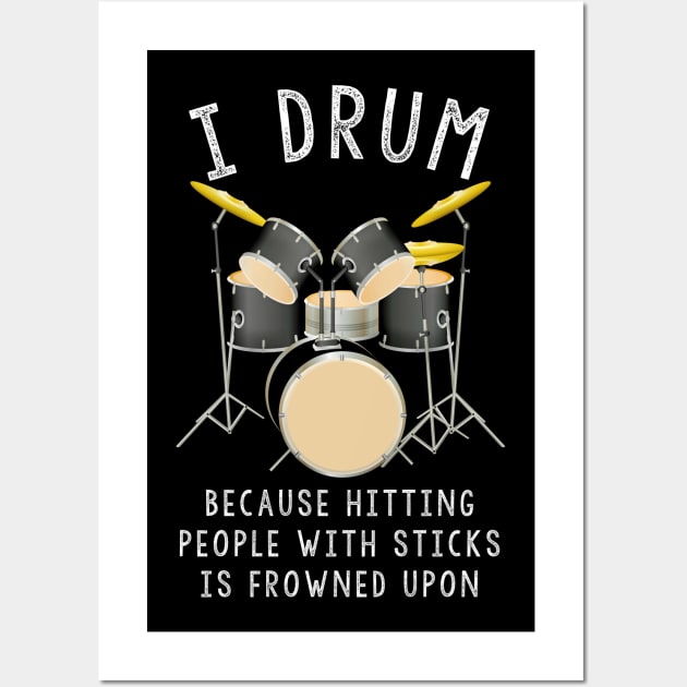 Drummer Gift, Drummer Gifts For Men Wall Art by JD_Apparel